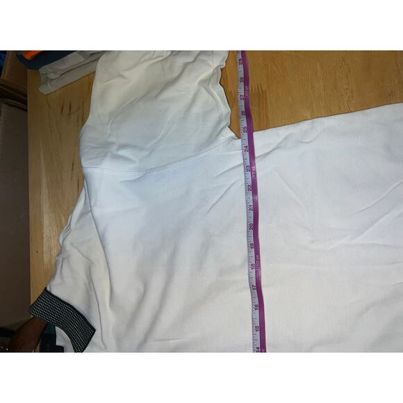 Vintage Antigua Polo Shirt White Green Checkered Sleeves Collared 100% Cotton 2X - Picture 8 of 9